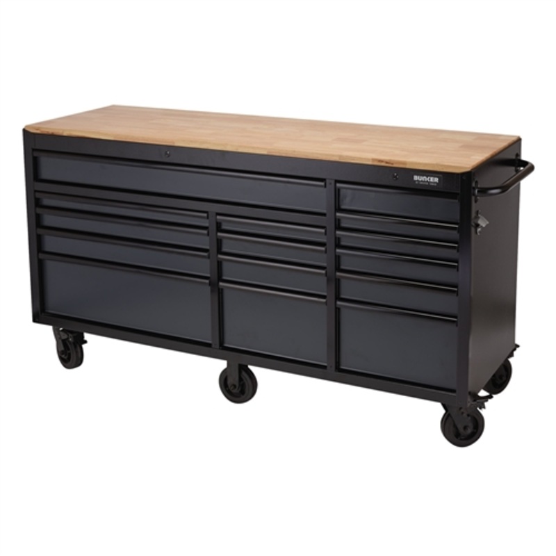 Bunker Workbench Roller Tool Cabinet, 15 Drawer, 72