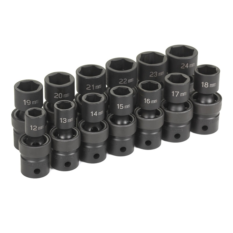 1/2″ Drive 13 Pc. Standard Length Metric Univ. Set GRE1313UM