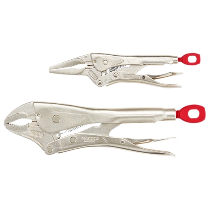 2 Pc. 10″ Curved Jaw & 6″ Long Nose TORQUE LOCK Locking Pliers Set