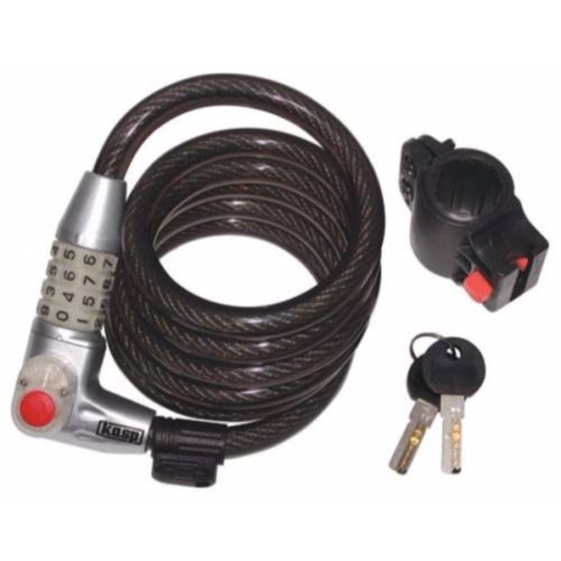Kasp Illuminated Combination Coil Bike Security Padlock Lock 1800mm