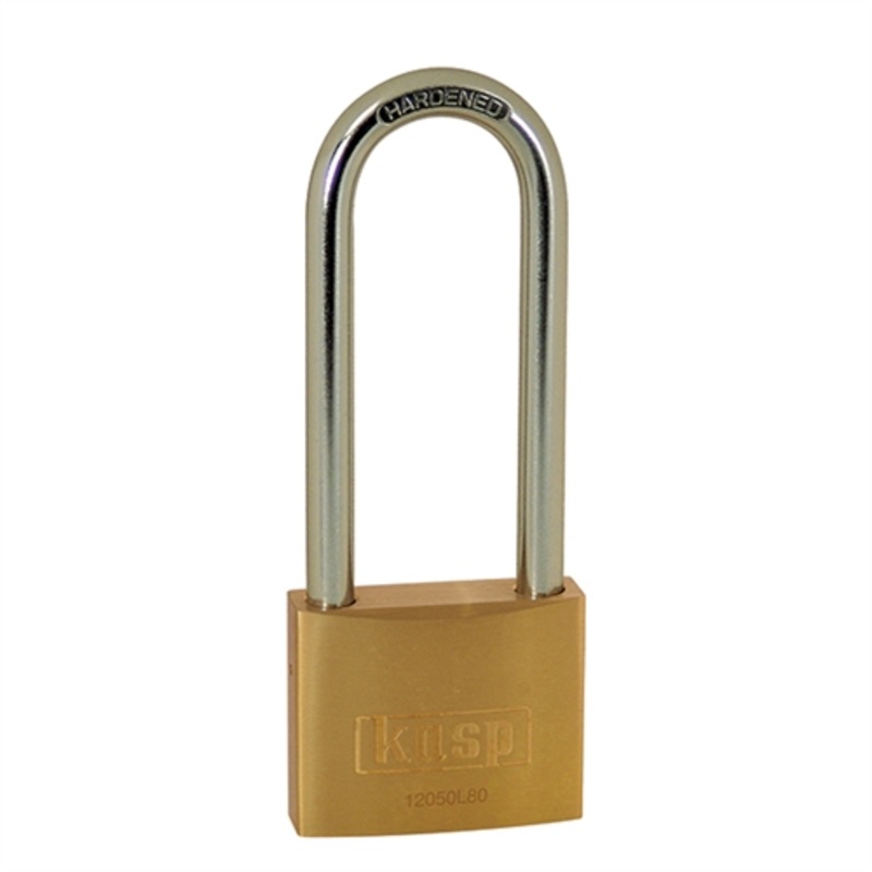 Kasp Brass Padlock – 50x80mm – Long Shackle