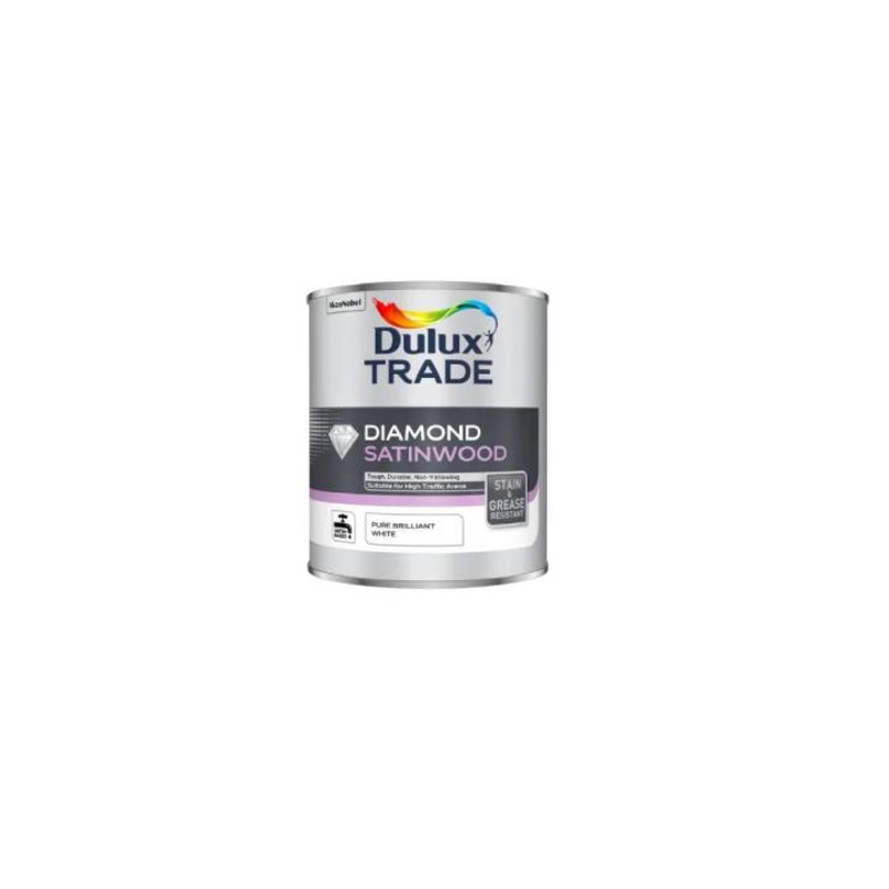 Dulux Trade Diamond Satinwood Pure Brilliant White 1L, 2.5L, 5L 1L