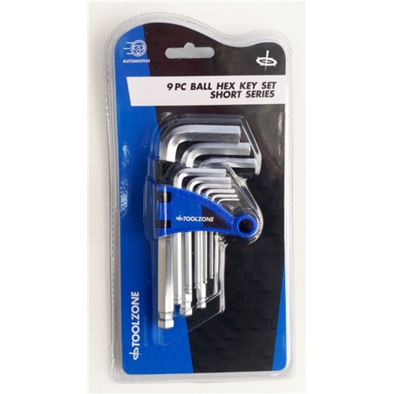 Toolzone 9 Piece Short Ball Hex Keys 1.5-10mm