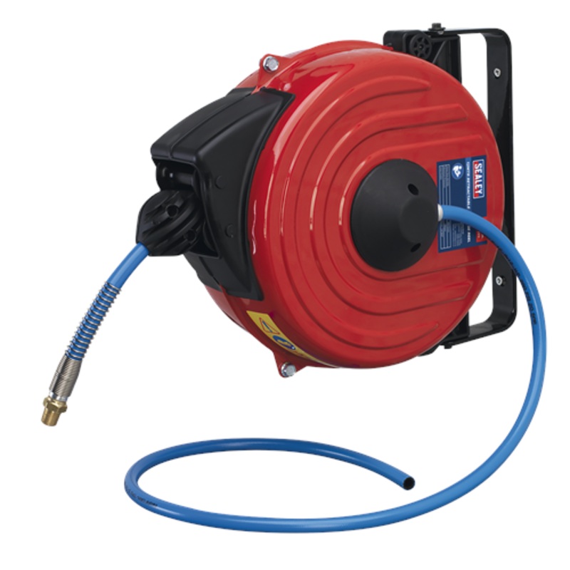 Sealey Retractable Air Hose Reel 12m 8mm ID TPU Hose