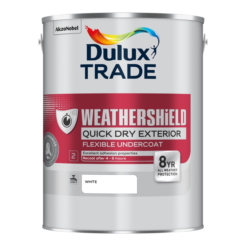 Dulux Trade Weathershield Quick Dry Exterior Flexible Undercoat White 2.5L Default Title