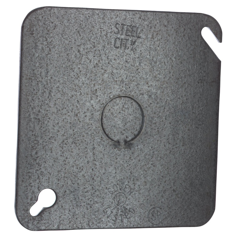 Thomas & Betts Steel City  6 Square Box Cover, Steel Flat, 4-11/16″