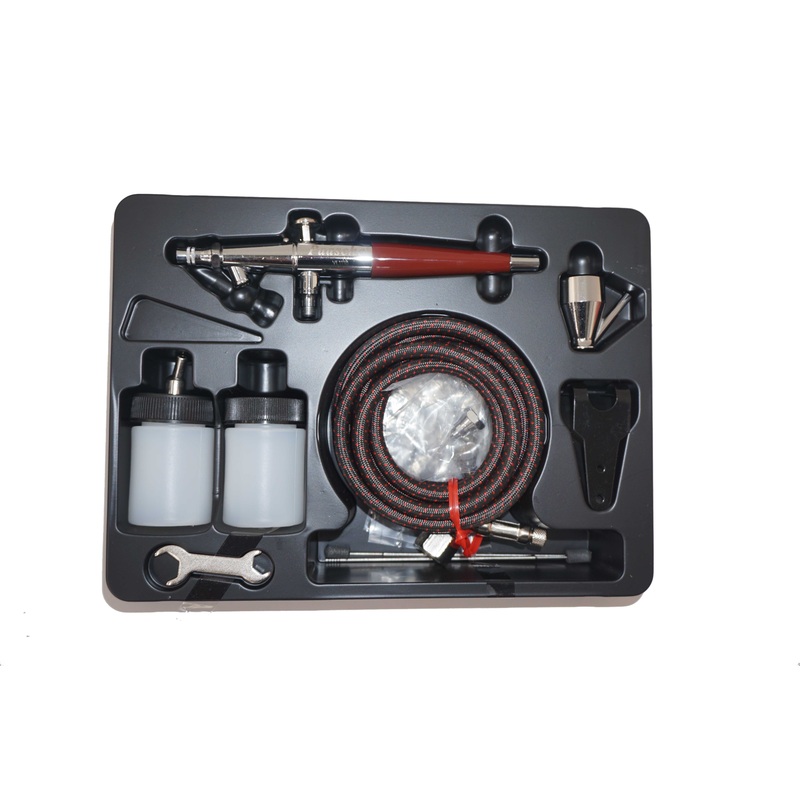 AIRBRUSH SET VL 1,3,5,HOSE,BOTTLES,CUP