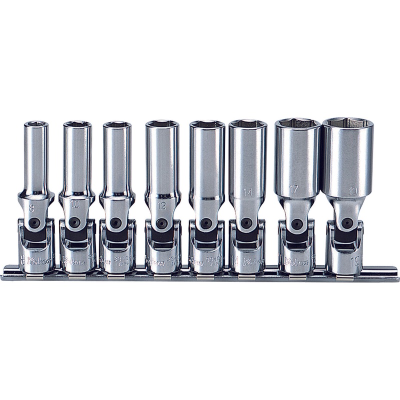 8 Piece 3/8 Sq. Dr. 6-Point, Universal, Deep Socket Set