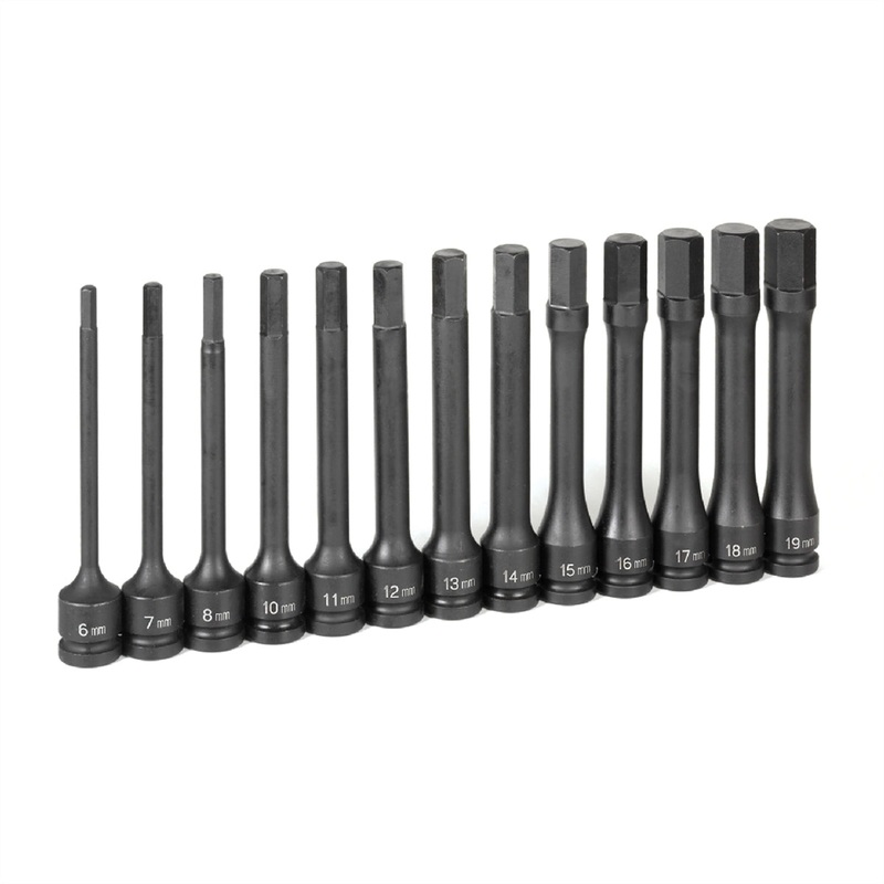1/2″ Drive 13 Pc. 6″ Length Metric Hex Driver Set GRE1363MH