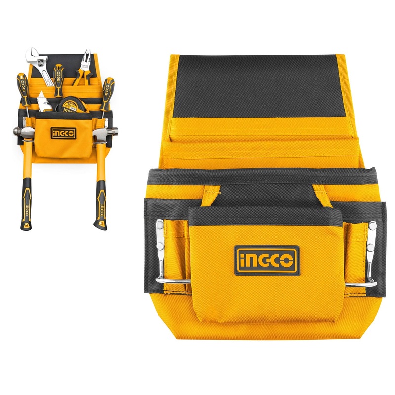 Ingco Tool Belt Pouch / Tool Bag HTBP0101110 pockets with 2 hammer holder
