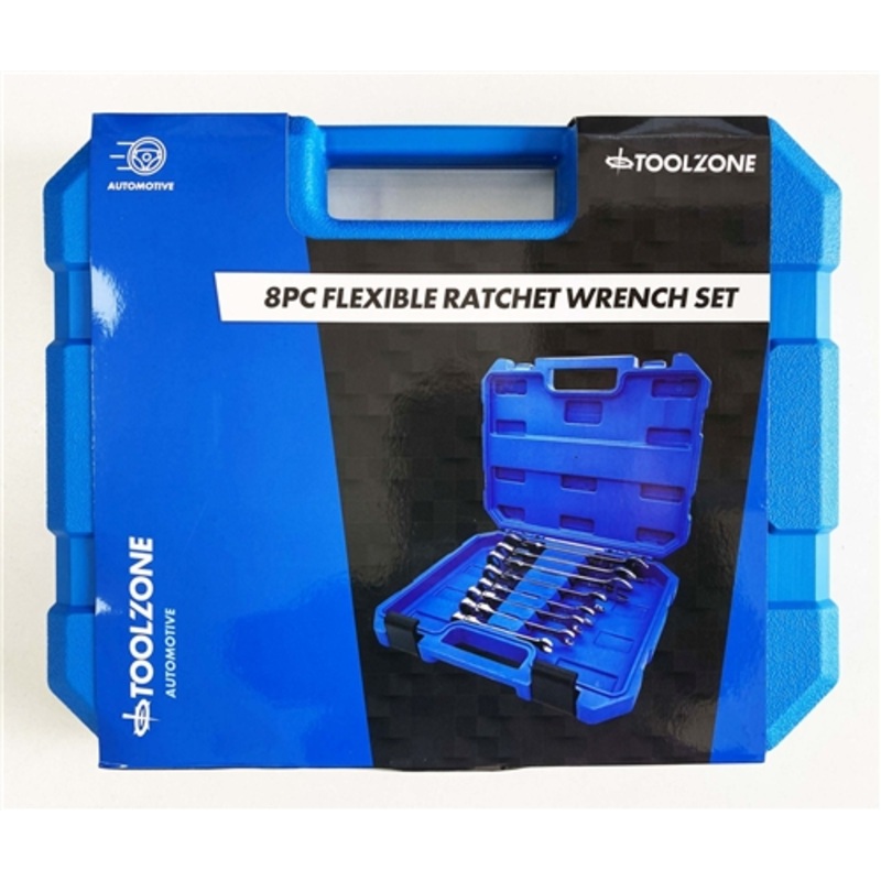 Toolzone 8 Piece Metric Flex Ratchet Combi Wrench