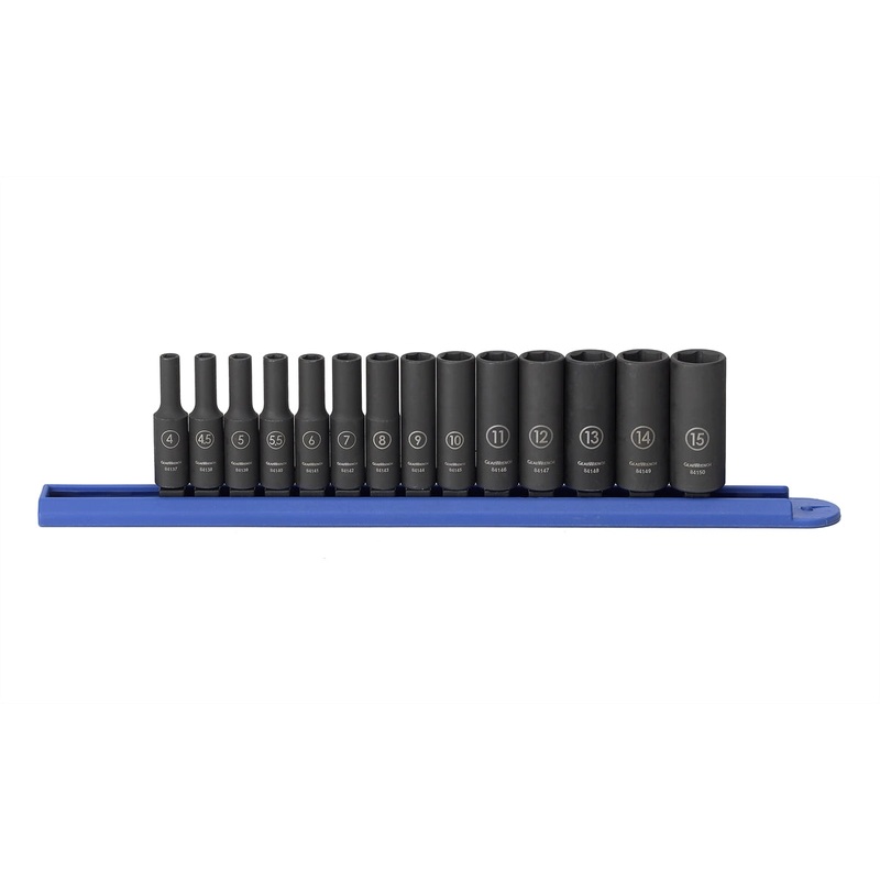 14 Piece 1/4″ Drive 6 Point Metric Deep Impact Socket Set KDT84909