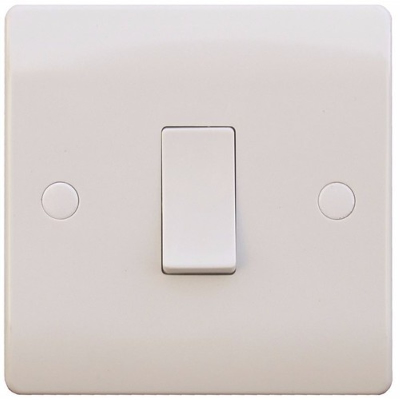 ESR Sline 10A White 1G 1 Way 230V Electric Wall Plate Switch