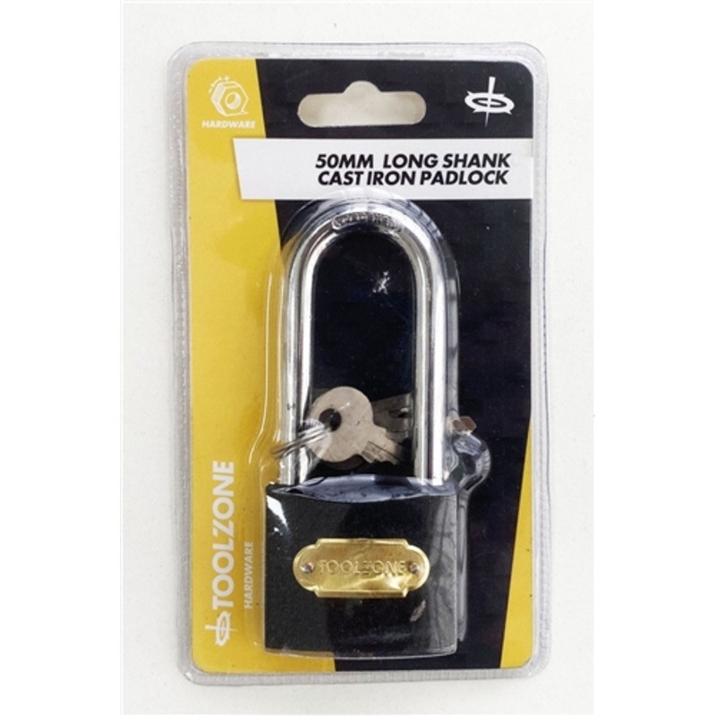 Toolzone 50mm Iron Padlock Long Shank