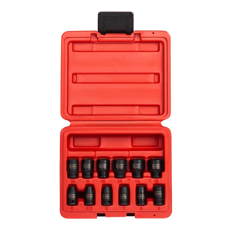 12 Piece 1/4″ Drive Metric Magnetic Impact Socket Set SUN1822