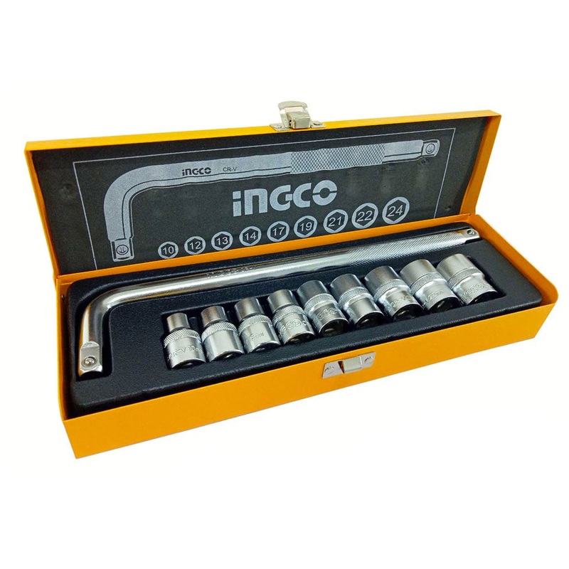 Ingco HKTS12101 10pcs Socket Wrench Set 1/2″ Drive
