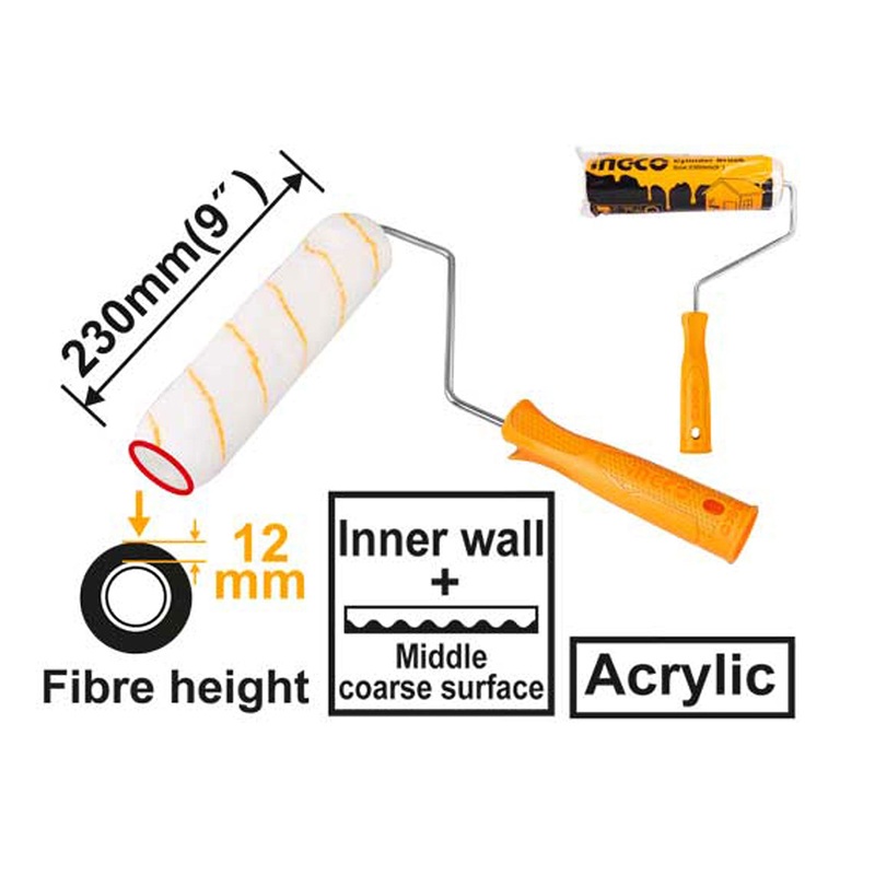 Ingco HRHT042301 Acrylic Paint Roller Inner Wall 9″ Cylinder Brush