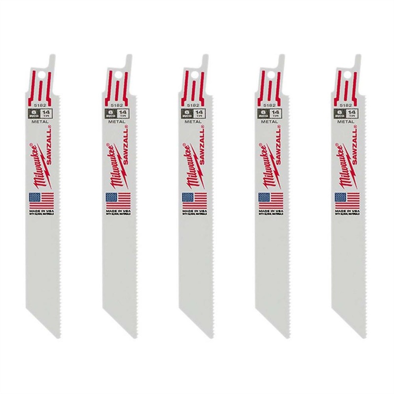 Milwaukee 5-Pack of  with 14 TPI Metal Cutting SAWZALL Reciprocating Saw Blades