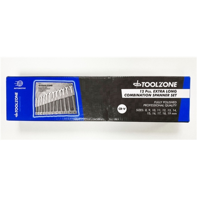 Toolzone 12 Piece Extra Long Polished Combination Spanners