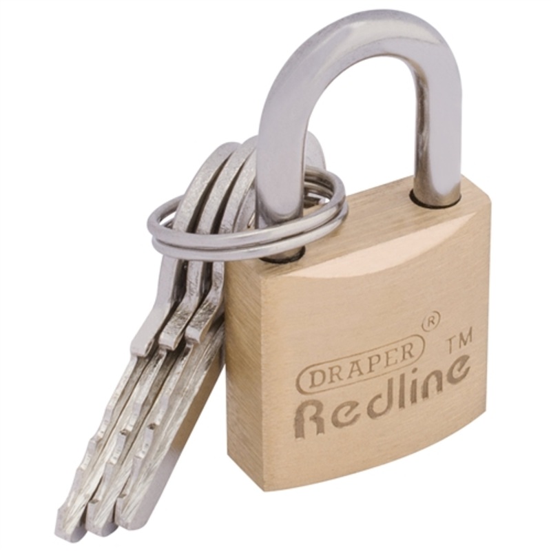 Draper Brass Cylinder Padlock, 20mm