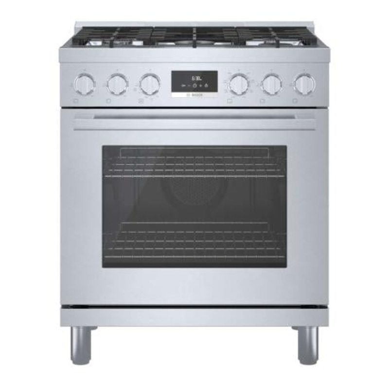 Bosch HDS8055U/01 800 Series Dual Fuel Freestanding Range 30” Stainless Steel