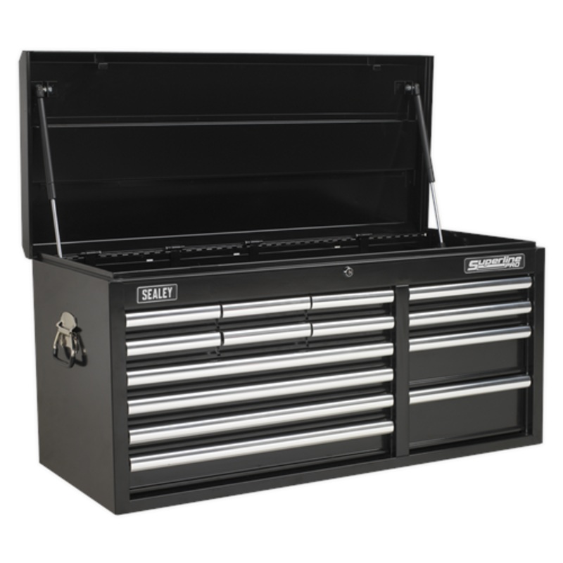 Sealey Superline Pro Topchest 14 Drawer with Ball-Bearing Slides Heavy-Duty – Black